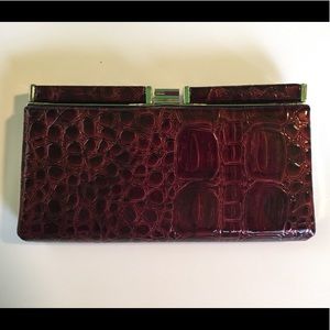 Apt 9 burgundy simulated croc clutch $16
